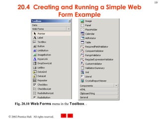 20.4  Creating and Running a Simple Web Form Example Fig. 20.10 Web   Forms  menu in the  Toolbox . .  