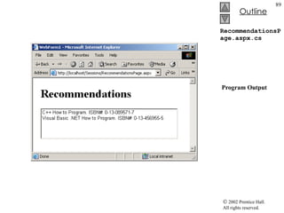 RecommendationsPage.aspx.cs  Program Output 