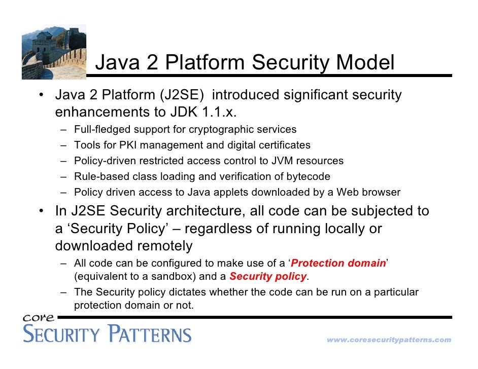 Java Platform Security Architecture