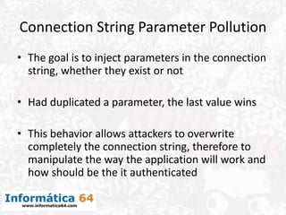 Connection String Parameter Pollution Attacks | PPTX