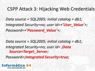 Connection String Parameter Pollution Attacks | PPTX