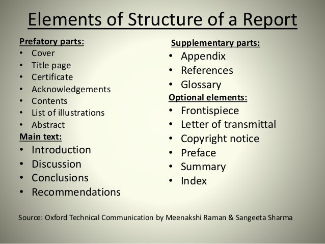 elements of technical report writing