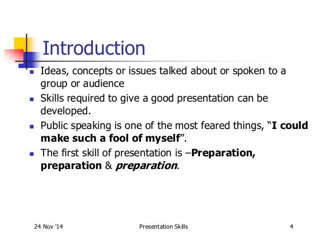 presentation skills introduction