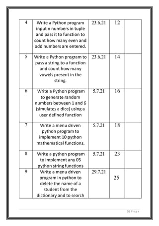 Computer Science Practical File class XII | DOCX