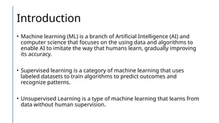 Supervised vs unsupervised machine learning algorithms | PPTX