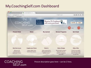My.CoachingSelf.com Dashboard
 