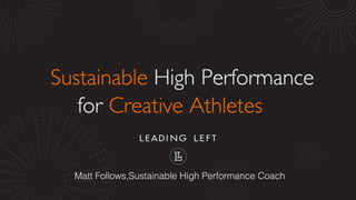 Matt Follows,Sustainable High Performance Coach
 