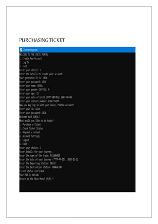 PURCHASING TICKET
 