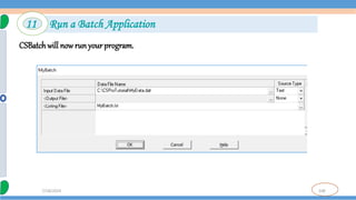 108
7/18/2024
CSBatchwill now runyour program.
11 Run a Batch Application
 