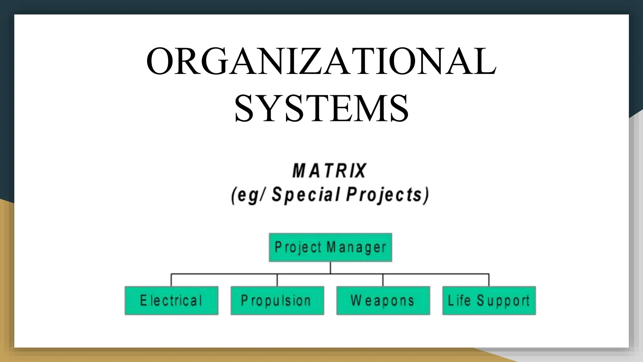 ORGANIZATIONAL
SYSTEMS
 