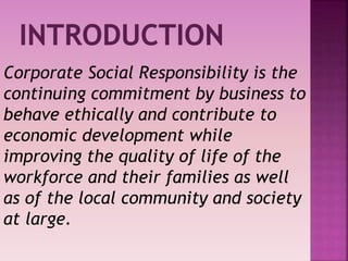 Corporate social responsibility ppt by ritu bharti | PPTX