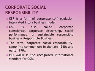 Corporate social responsibility ppt by ritu bharti | PPTX