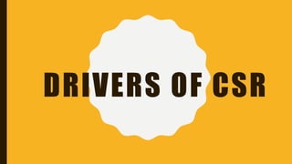 DRIVERS OF CSR
 