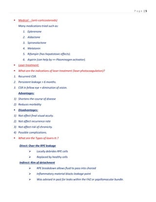 CENTRAL SEROUS RETINOPATHY | PDF