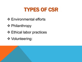Csr Labor Corporate Practice: Corporate Social Responsibility | PPTX