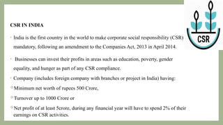 CSR - Copy.pptx and Corporate Social Responsibility, or CSR, is a ...