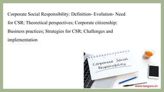 CSR - Copy.pptx and Corporate Social Responsibility, or CSR, is a ...