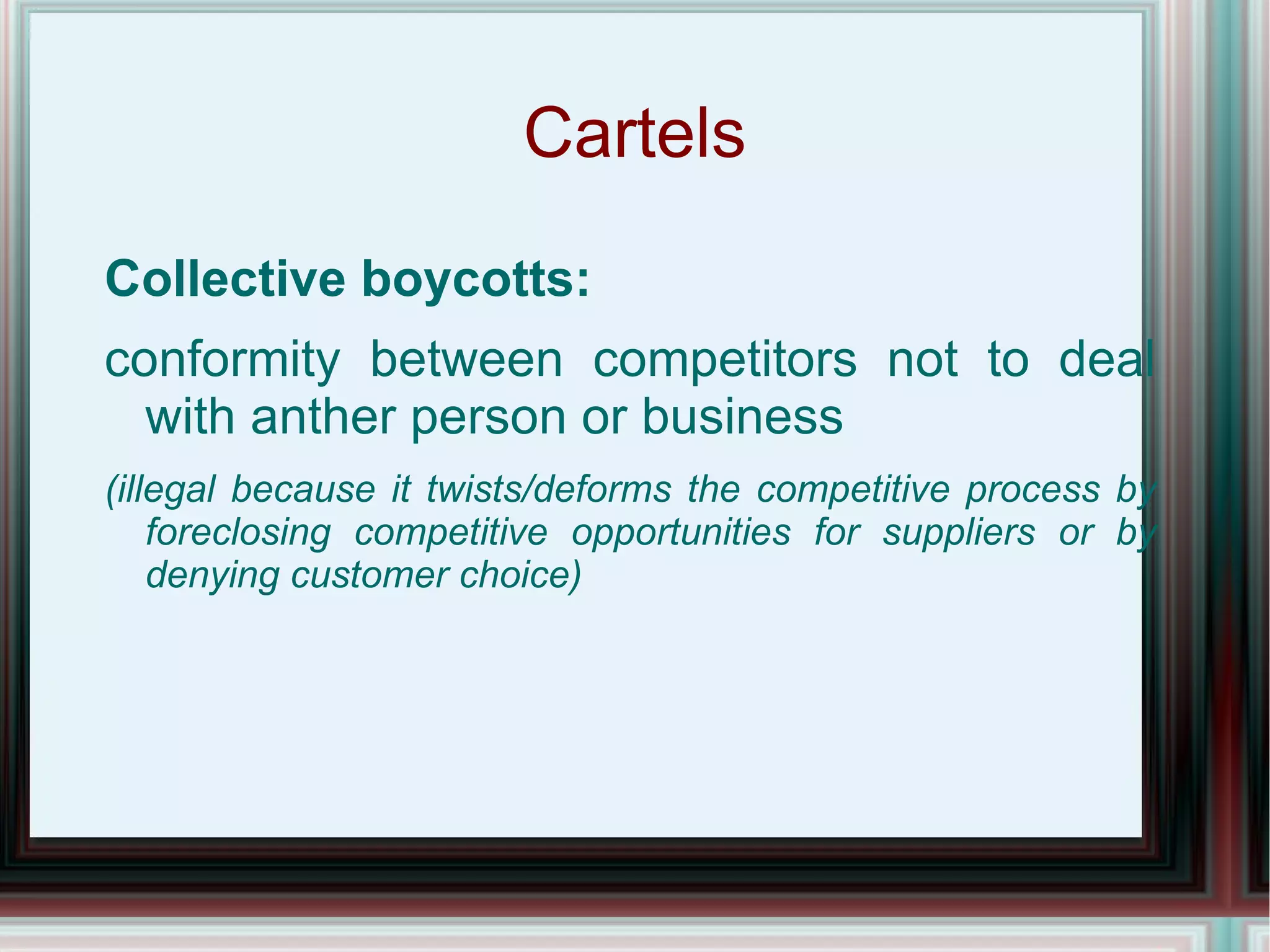 Agreements on price initiatives, price ranges, price targets, collusion between competitors on floor prices are generally illegal under antitrust laws 
