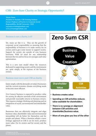 CSR-Zero Sum, Charity or Strategic Opportunity