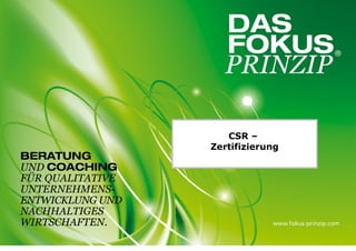 CSR –
Zertifizierung
 