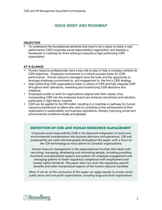 Csr Program Humam The Role of Human Resource Management in CSR | PDF