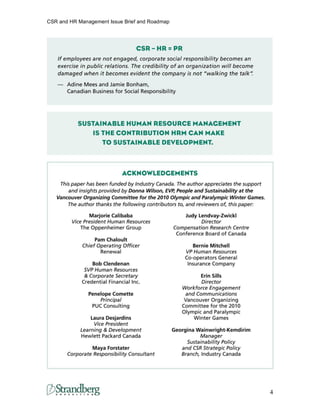 Csr Program Humam The Role of Human Resource Management in CSR | PDF