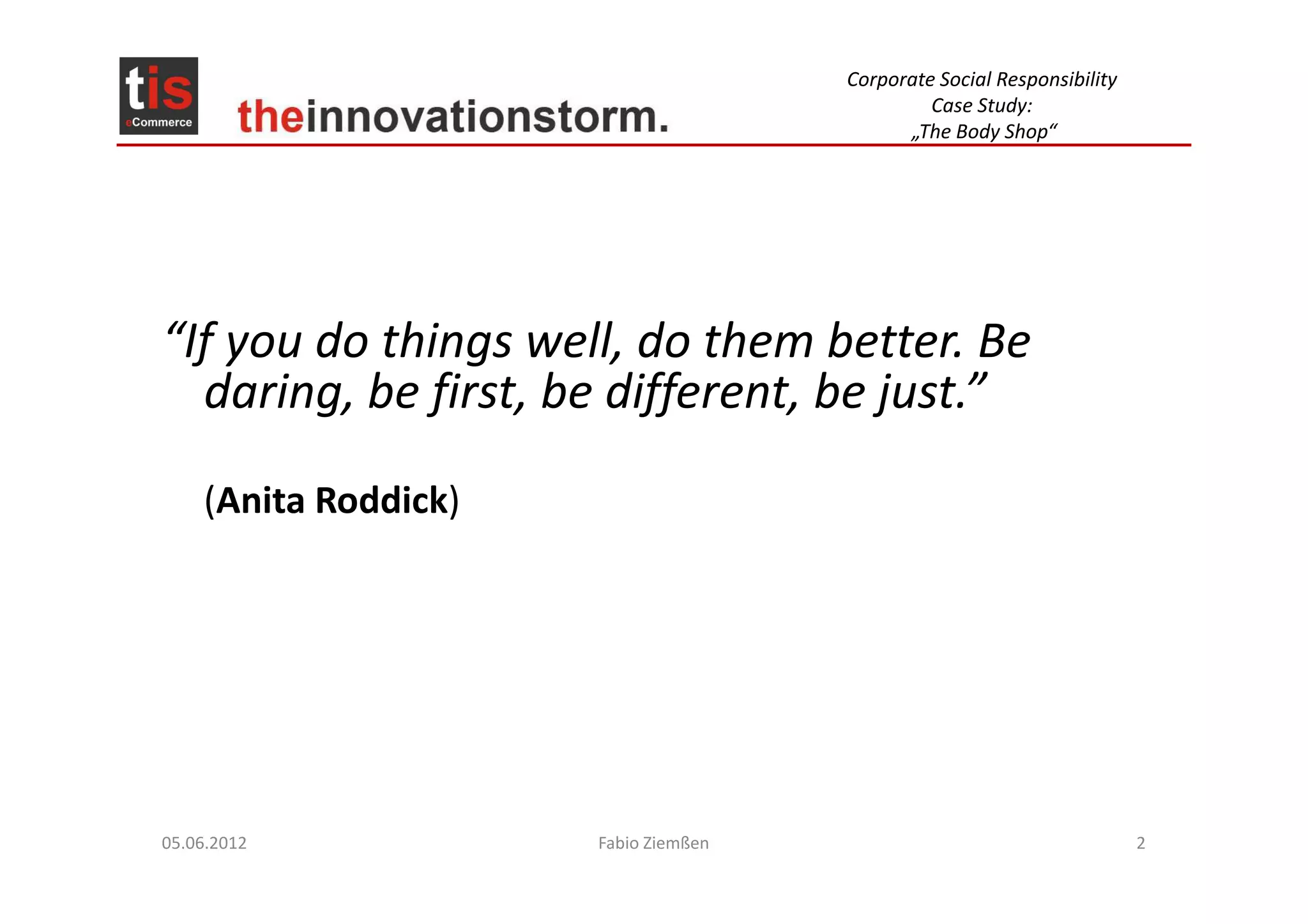 CSR _Case Study_The Body Shop PPT