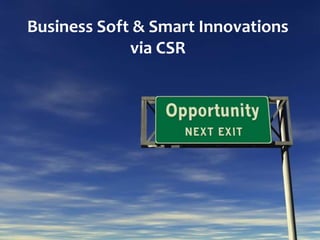 Business Soft & Smart Innovations
             via CSR
 