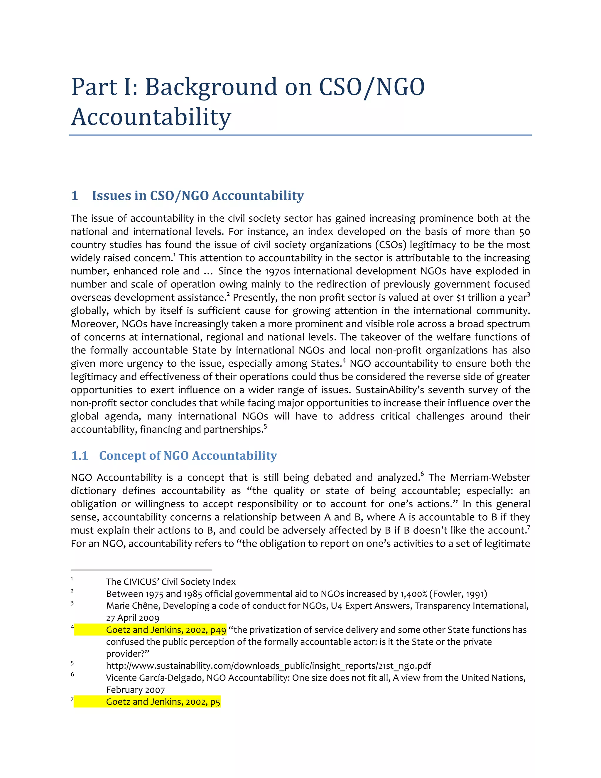 Cs regulation part i background on ngo accountability | DOCX