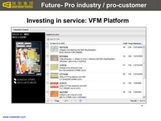 www.newwide.com
Investing in service: VFM Platform
Future- Pro industry / pro-customer
 