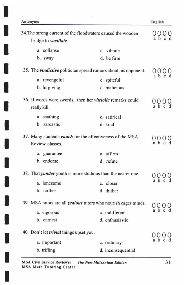 Civil Service (CS) Examination Reviewer