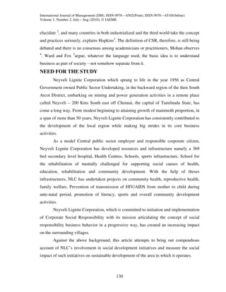Csr in a public sector undertaking in india – a case study | PDF