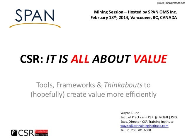 csr framework value1 corporate social