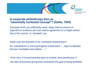 Contested Perspectives on Corporate Philanthropy | PDF