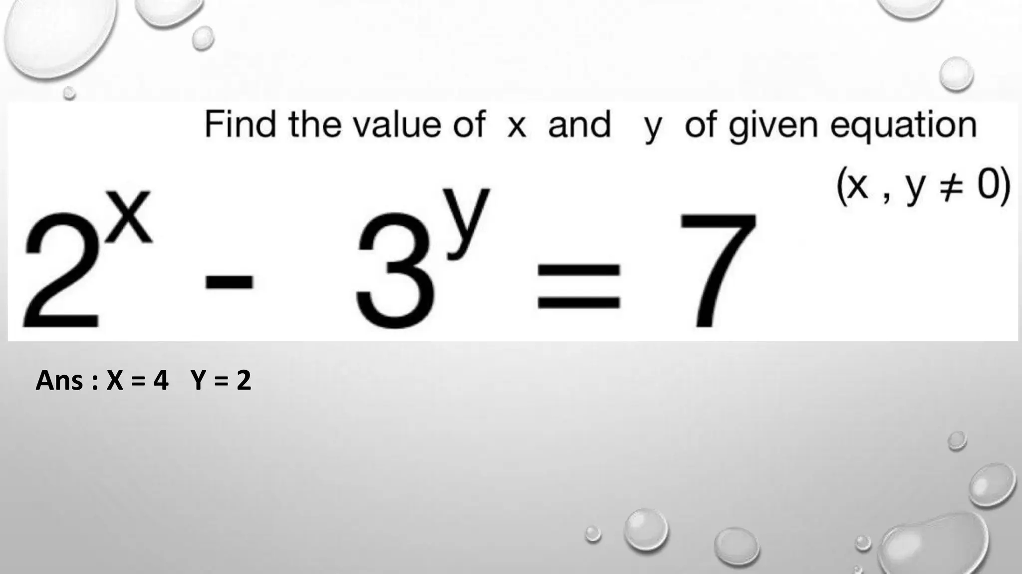 Ans : X = 4 Y = 2
 