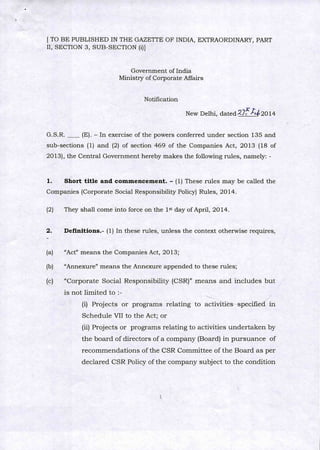 CSR notification   companies act_2014