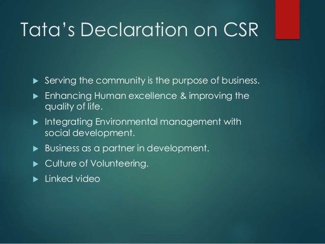 Csr of tata company mod