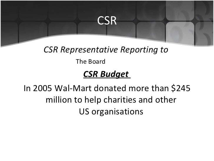 Csr of walmart