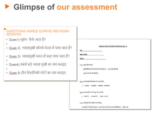 Glimpse of our assessment
 