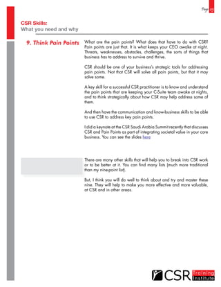 CSR Skills: What you need and why | PDF