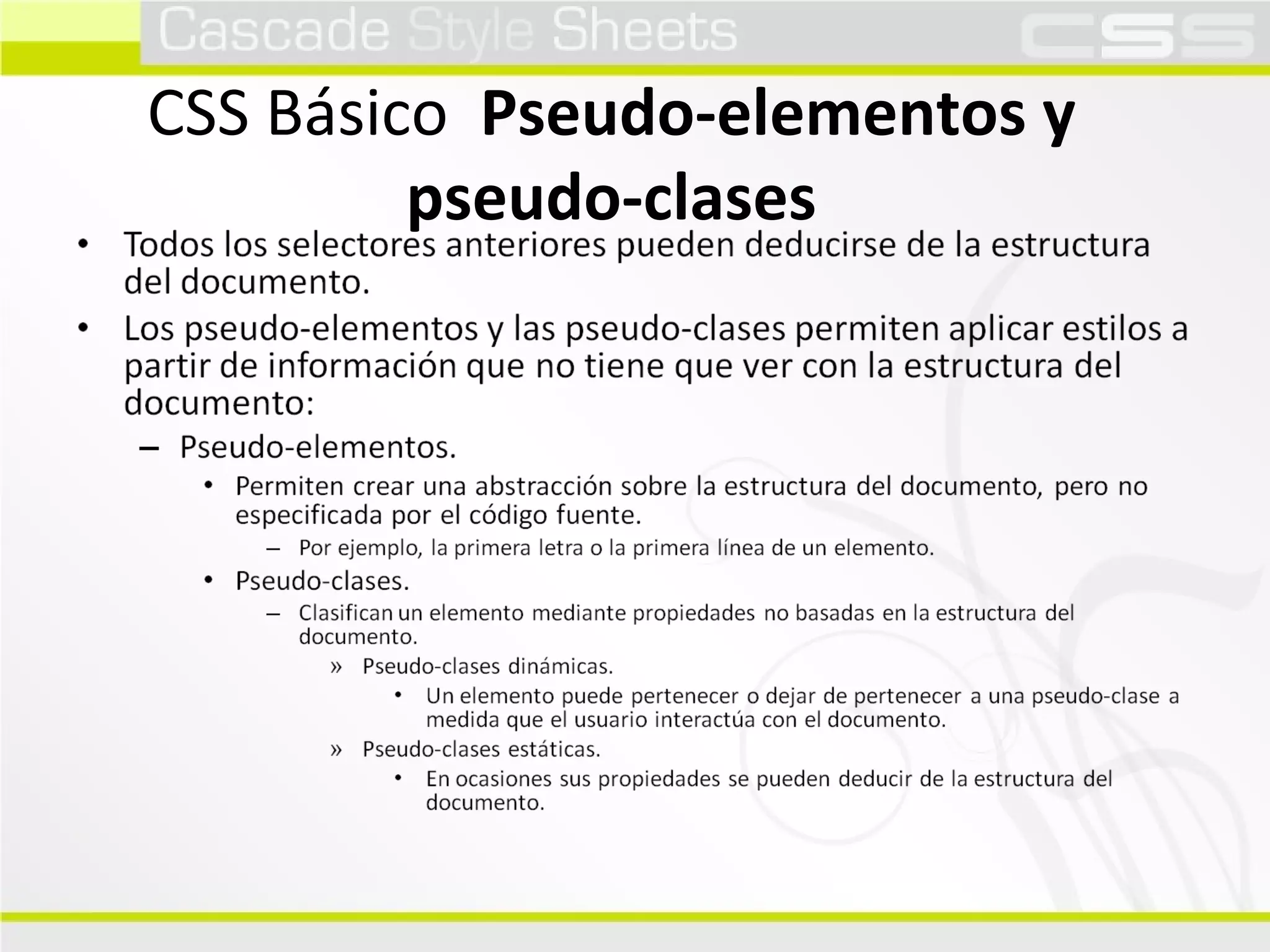 CSS Básico  Pseudo-elementos y pseudo-clases 