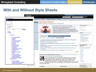 With and Without Style Sheets 