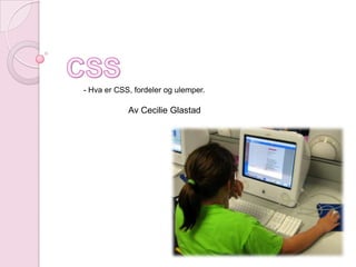 CSS - Hva er CSS, fordeler og ulemper. Av Cecilie Glastad 
