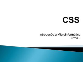 CSS Introdução a MicroinformáticaTurma J 