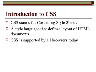 CSS | PPT | Web Design and HTML | Internet
