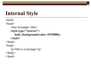 CSS | PPT | Web Design and HTML | Internet