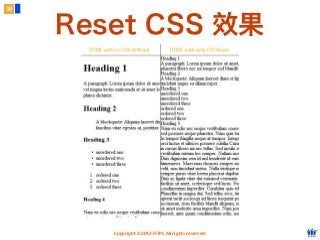 Copyright © 2012 FITPI. All rights reserved.
Reset CSS 效果
38
 