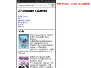 Mobile view – Galaxy S3 (Android)
 