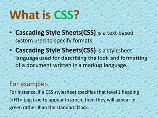 CSS(Cascading Stylesheet) | PPT