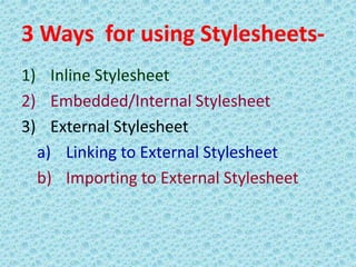 CSS(Cascading Stylesheet) | PPT